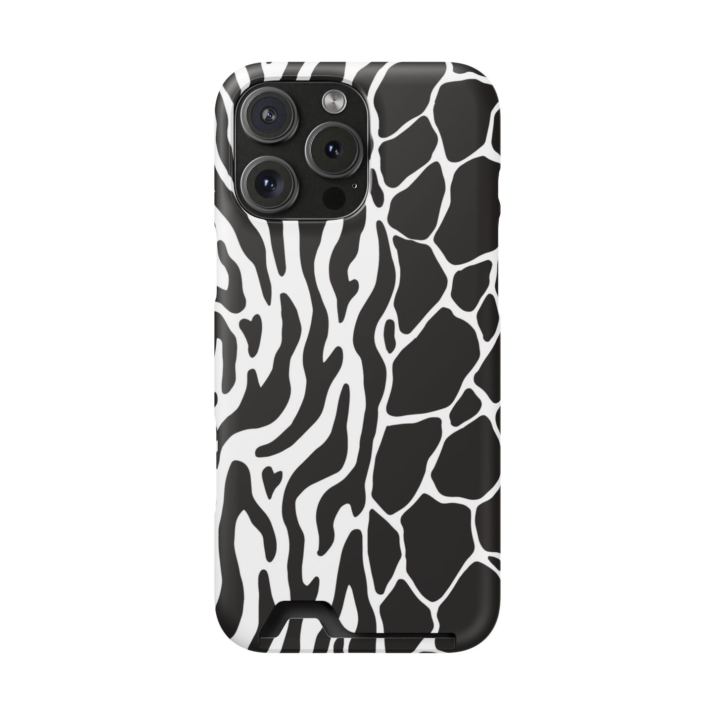 Animal Print Phone Case — Zebra & Giraffe Edition with Card Holder — Slim, Stylish, MagSafe