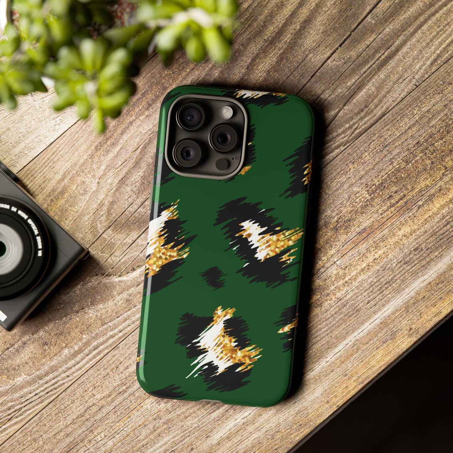 Green Leopard Print Phone Case – Tough Protective iPhone Cover