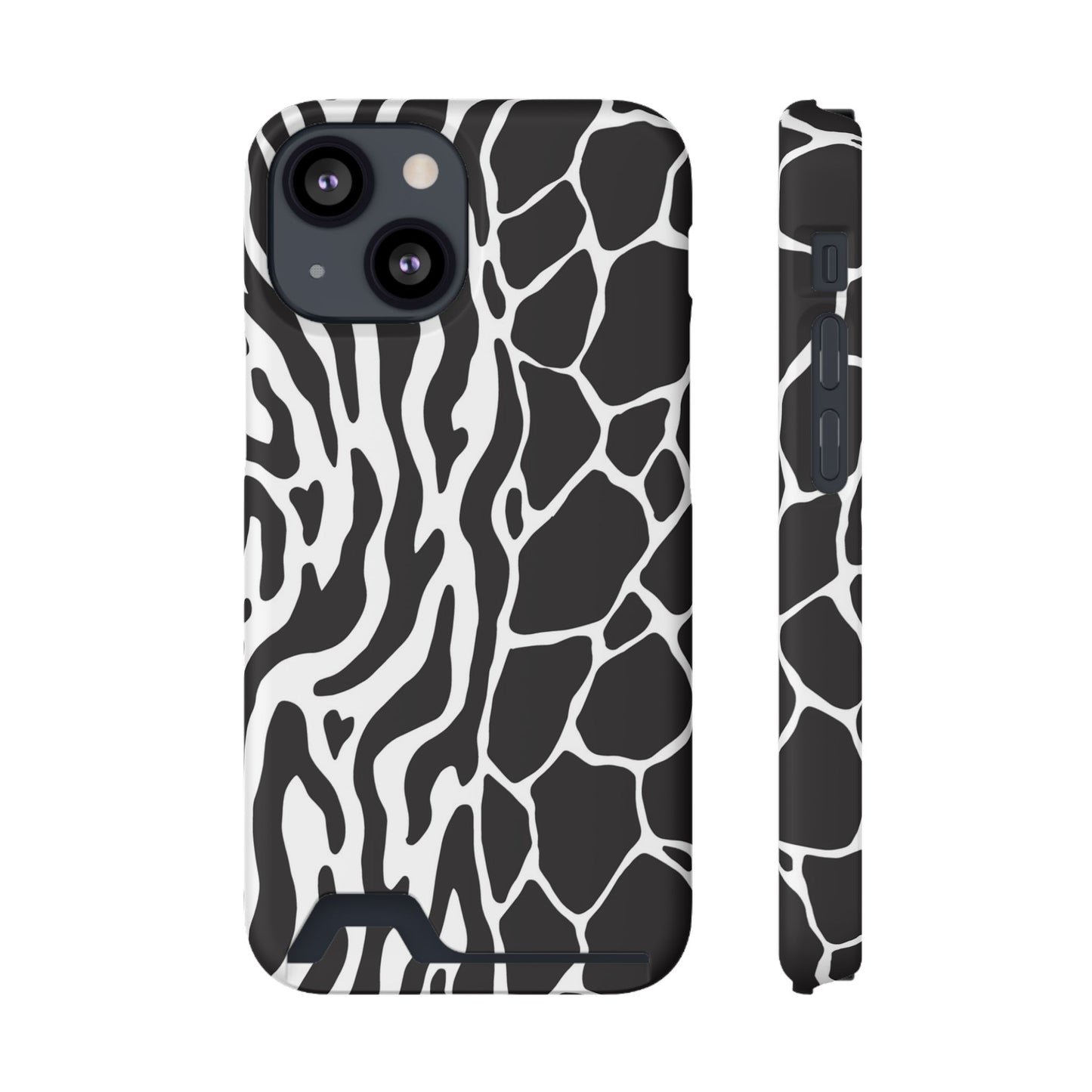 Animal Print Phone Case — Zebra & Giraffe Edition with Card Holder — Slim, Stylish, MagSafe