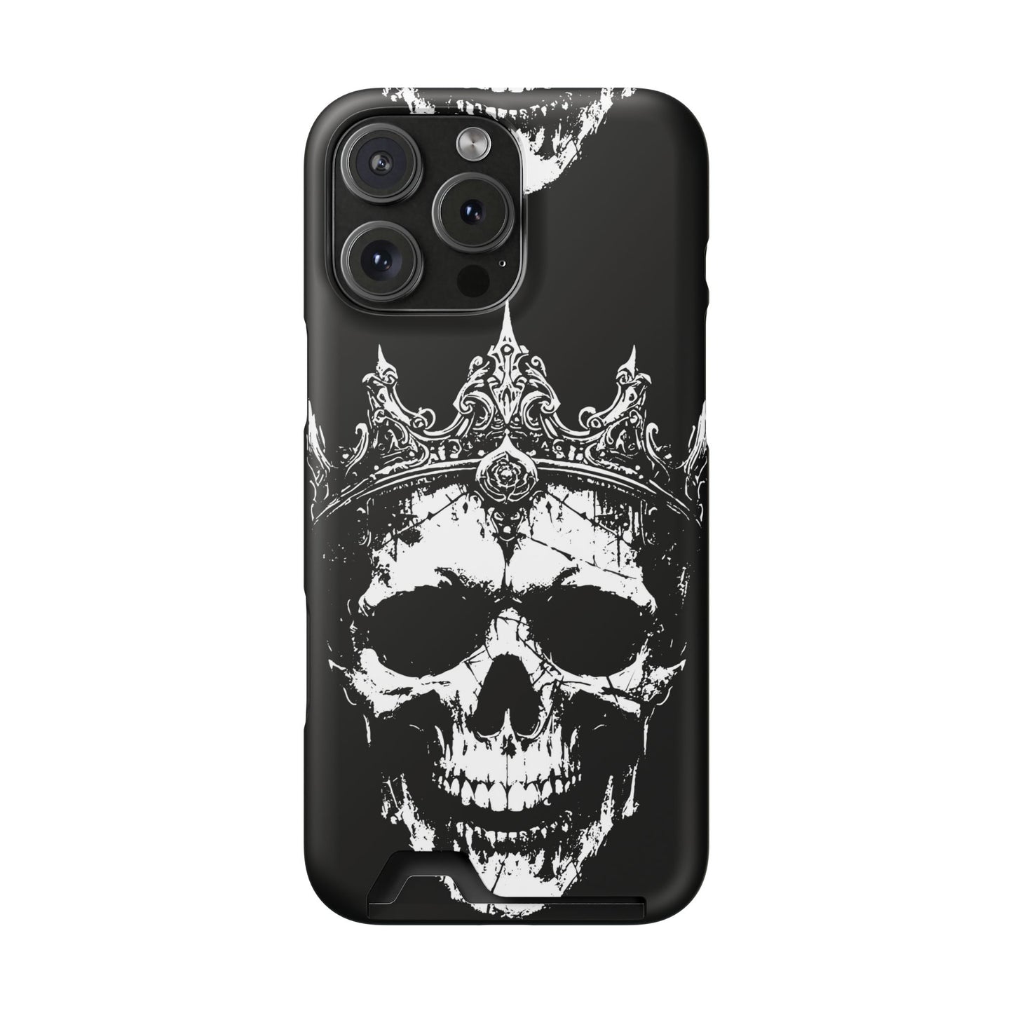 Crowned Chaos - Skull King Card-Holder Phone Case