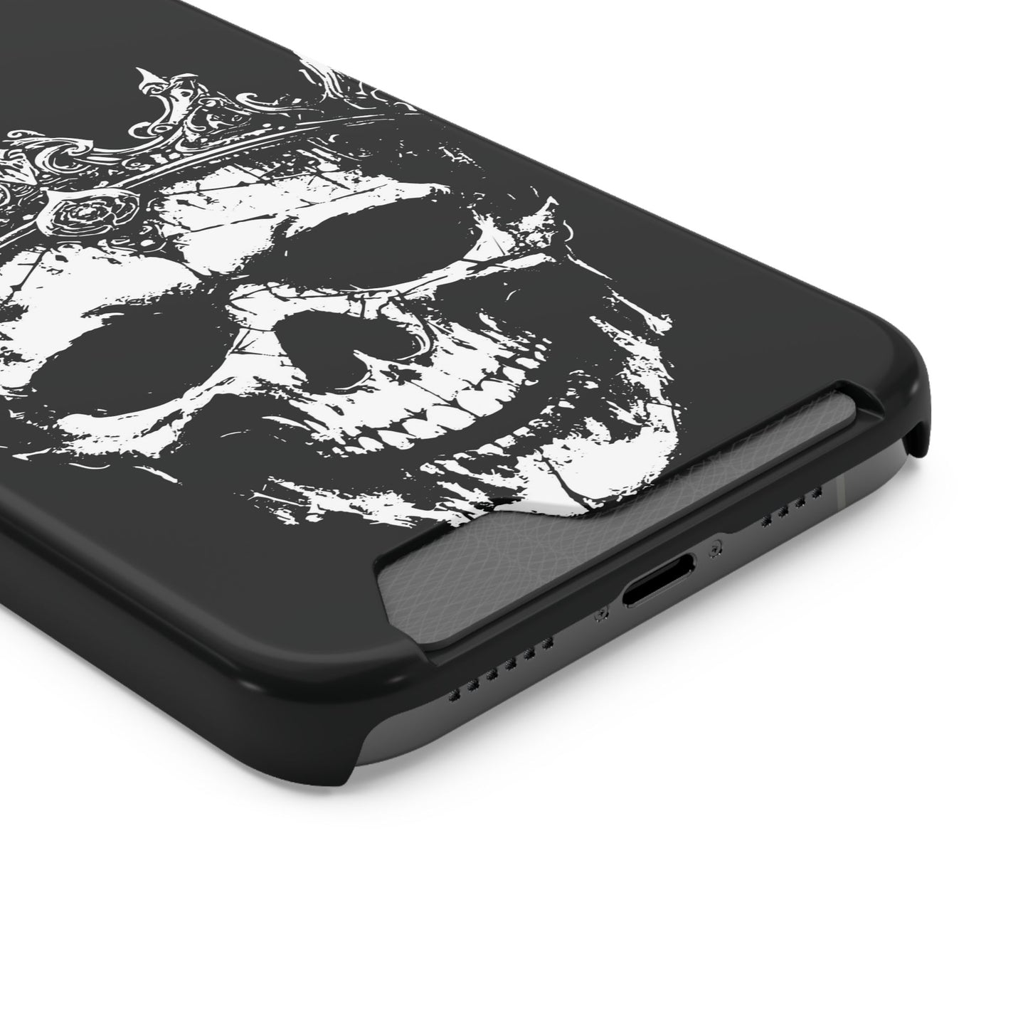 Crowned Chaos - Skull King Card-Holder Phone Case