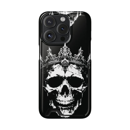 Crowned Chaos - Skull King Card-Holder Phone Case
