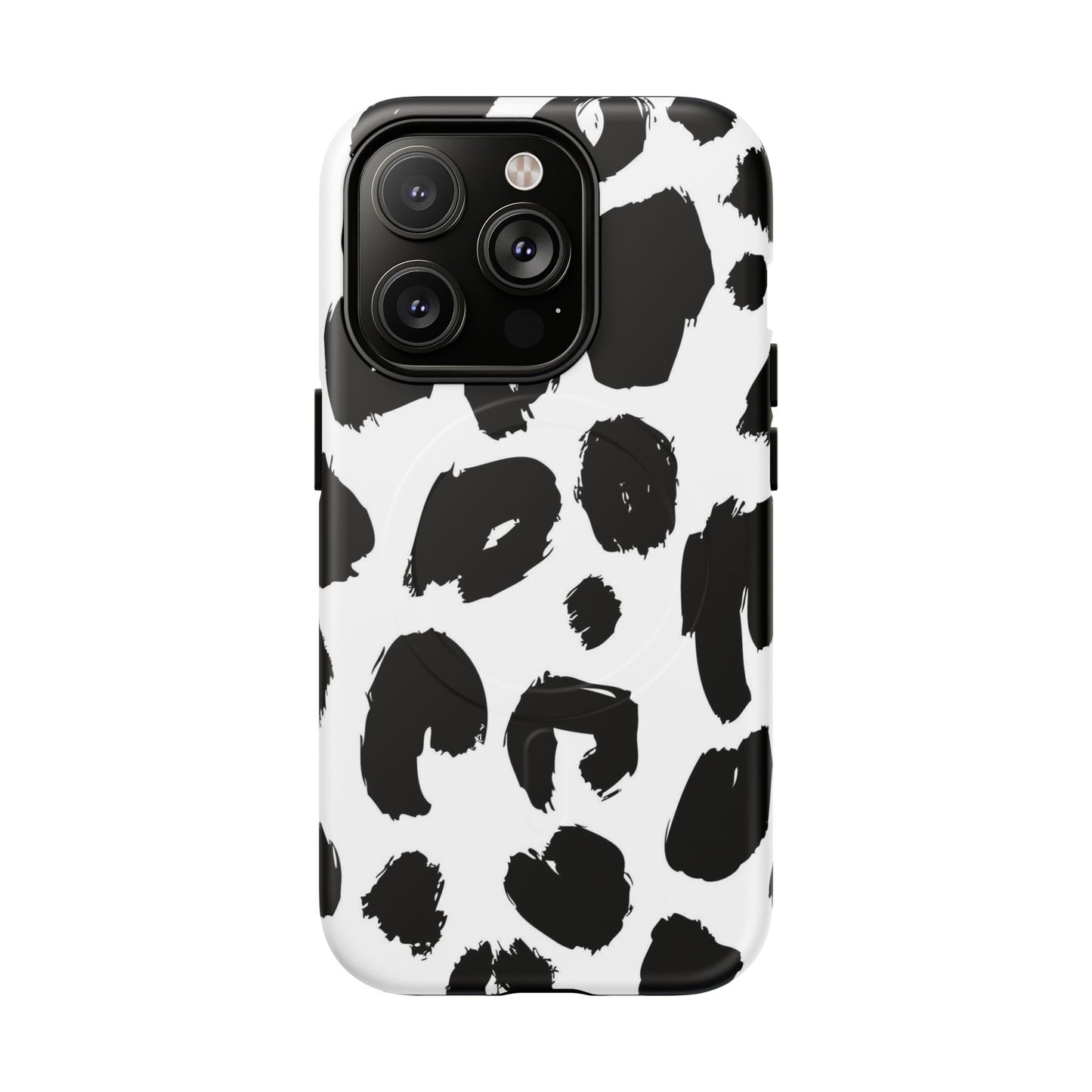 Ink Leopard Magnetic Phone Case — Black & White Animal Print Fashion Protective Cover