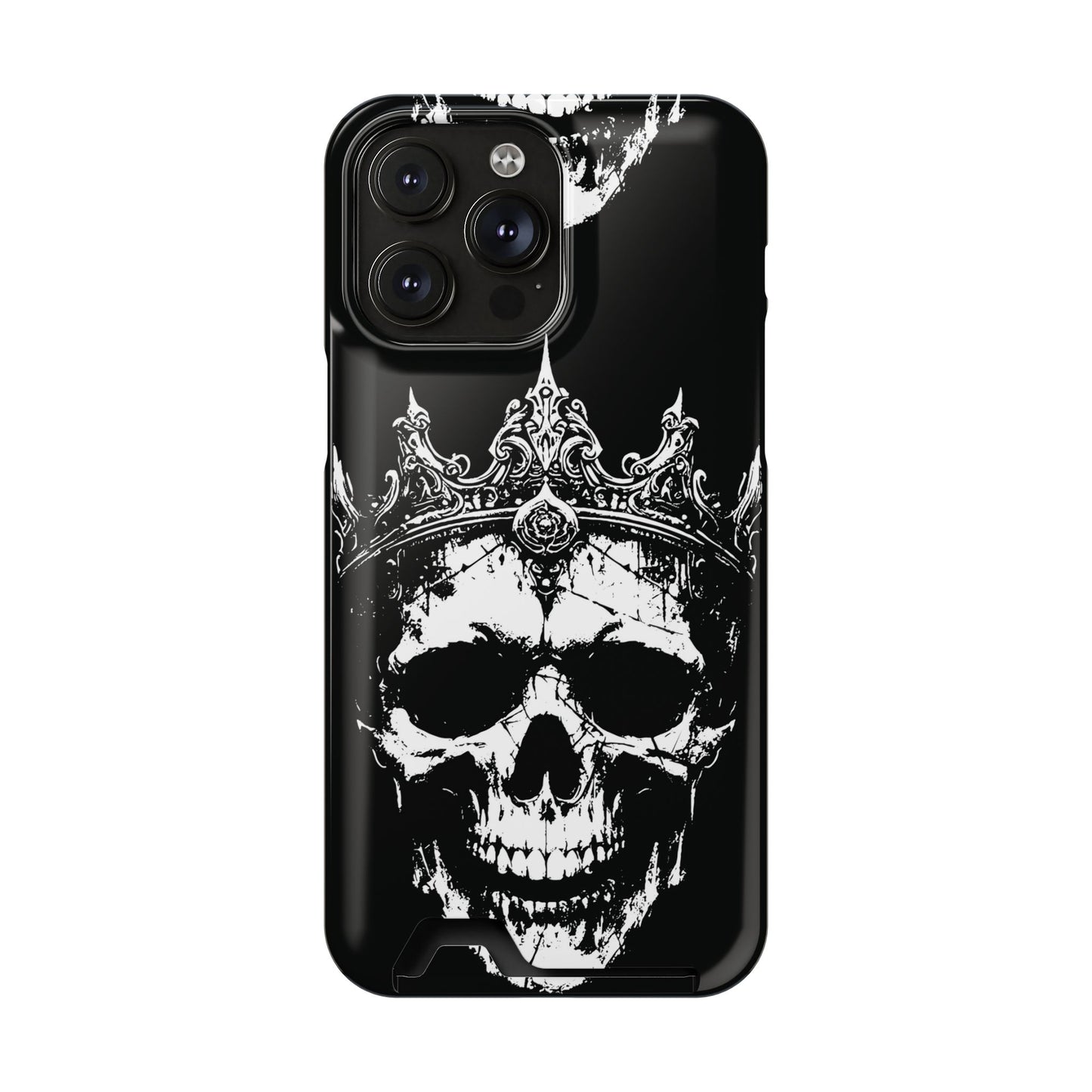 Crowned Chaos - Skull King Card-Holder Phone Case