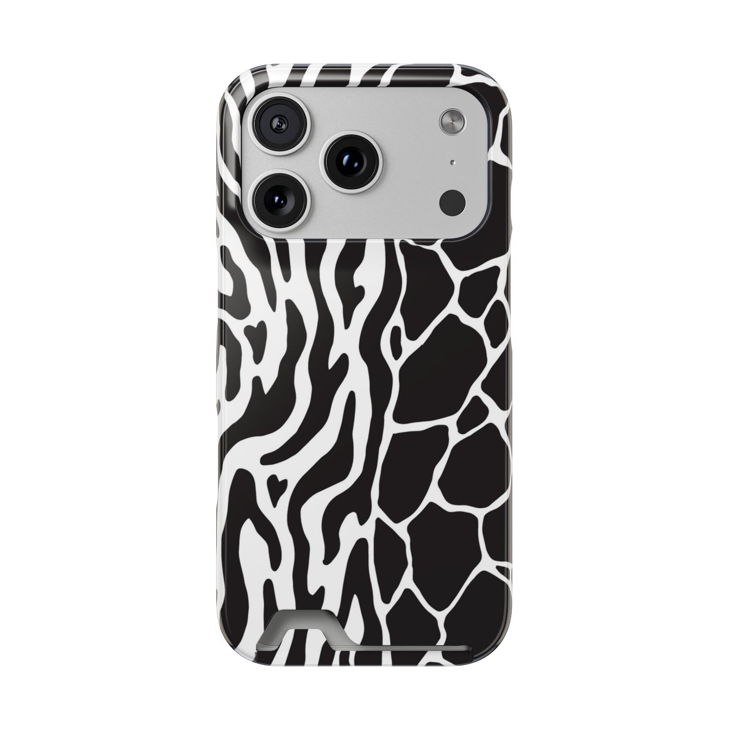 Animal Print Phone Case — Zebra & Giraffe Edition with Card Holder — Slim, Stylish, MagSafe