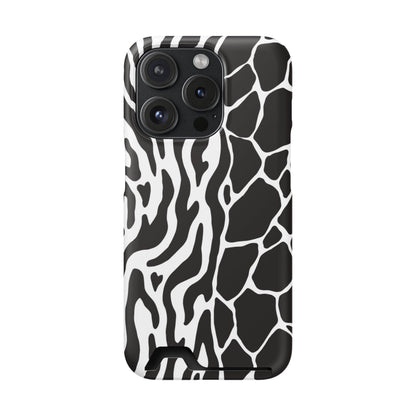 Animal Print Phone Case — Zebra & Giraffe Edition with Card Holder — Slim, Stylish, MagSafe