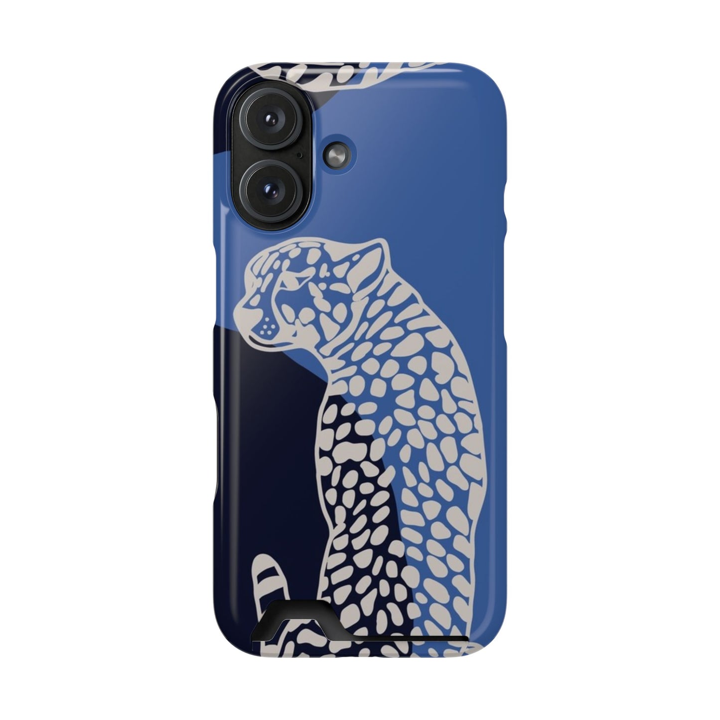 Leopard Bleu Card Phone Case — Blue Animal Print Card holder