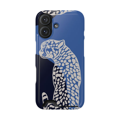 Leopard Bleu Card Phone Case — Blue Animal Print Card holder
