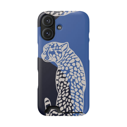 Leopard Bleu Card Phone Case — Blue Animal Print Card holder