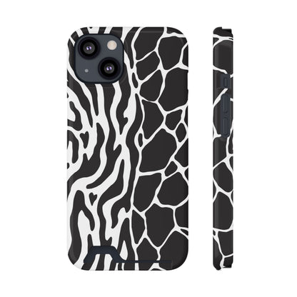 Animal Print Phone Case — Zebra & Giraffe Edition with Card Holder — Slim, Stylish, MagSafe