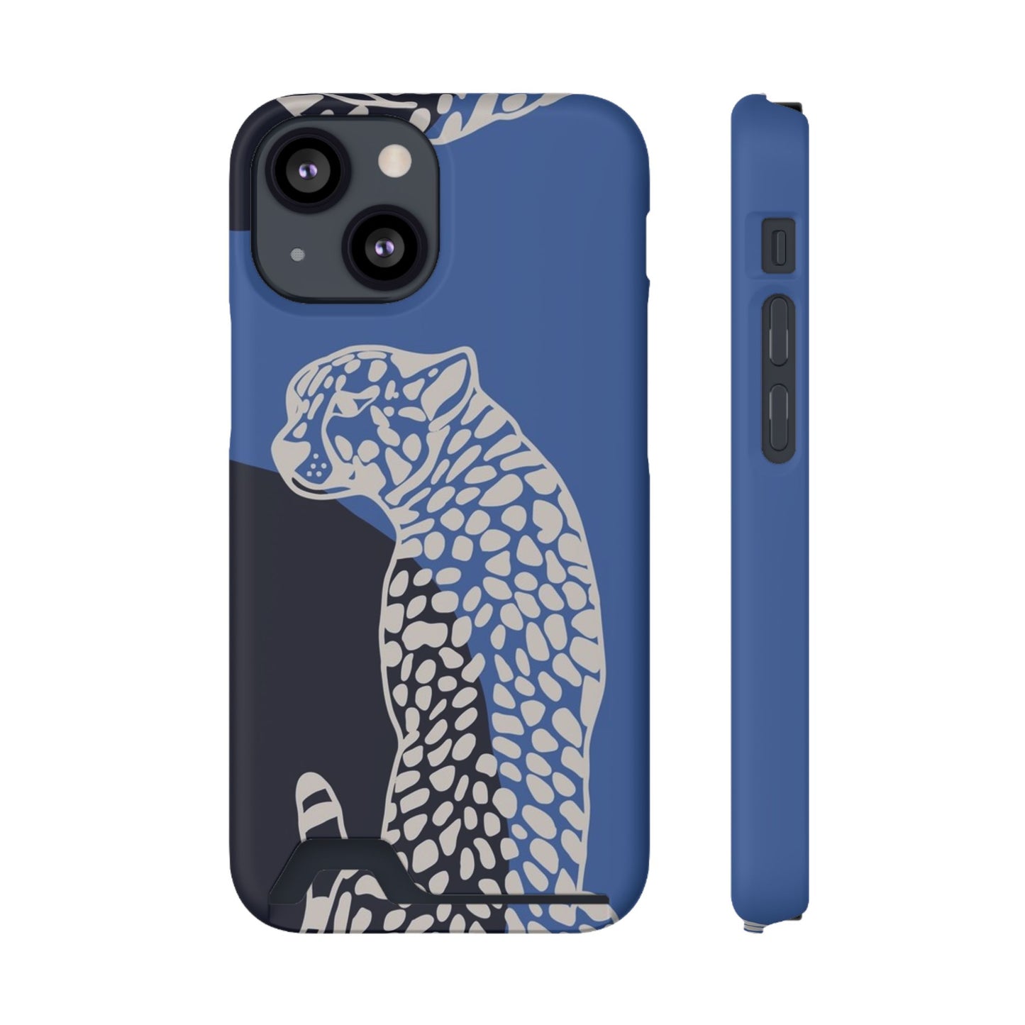 Leopard Bleu Card Phone Case — Blue Animal Print Card holder