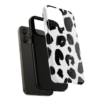 Ink Leopard Magnetic Phone Case — Black & White Animal Print Fashion Protective Cover