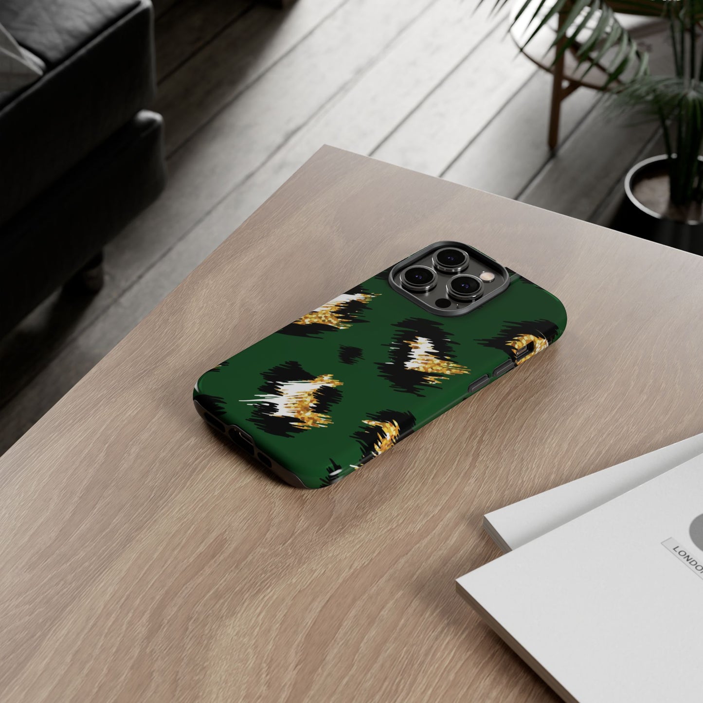 Green Leopard Print Phone Case – Tough Protective iPhone Cover
