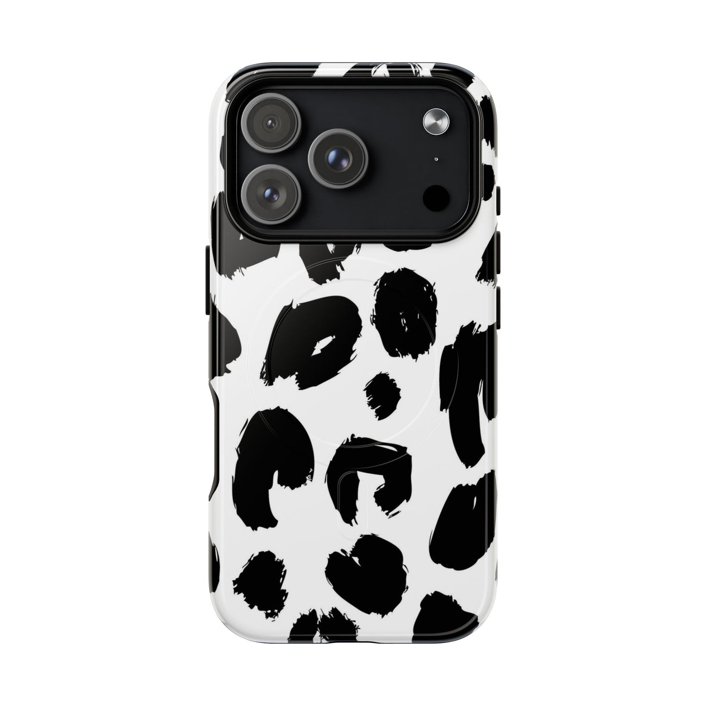 Ink Leopard Magnetic Phone Case — Black & White Animal Print Fashion Protective Cover