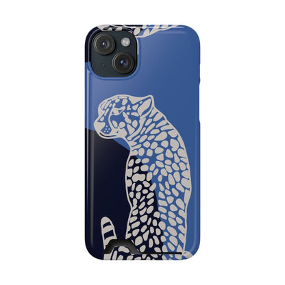 Leopard Bleu Card Phone Case — Blue Animal Print Card holder