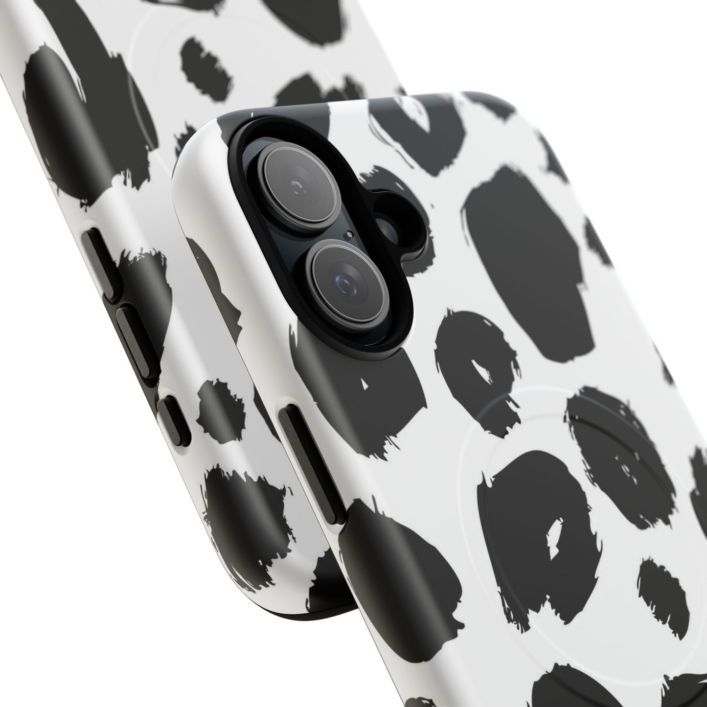 Ink Leopard Magnetic Phone Case — Black & White Animal Print Fashion Protective Cover