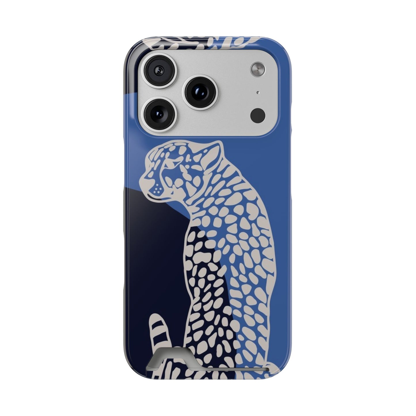 Leopard Bleu Card Phone Case — Blue Animal Print Card holder