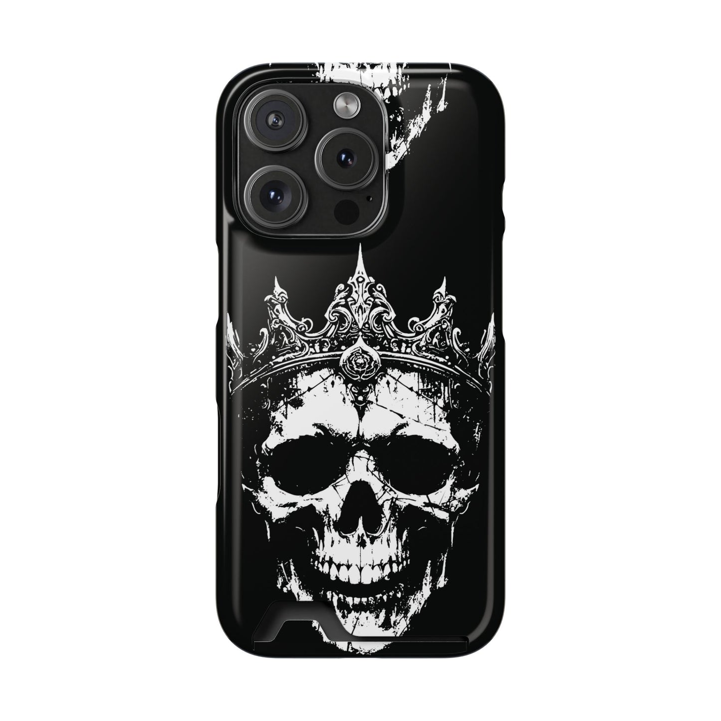 Crowned Chaos - Skull King Card-Holder Phone Case
