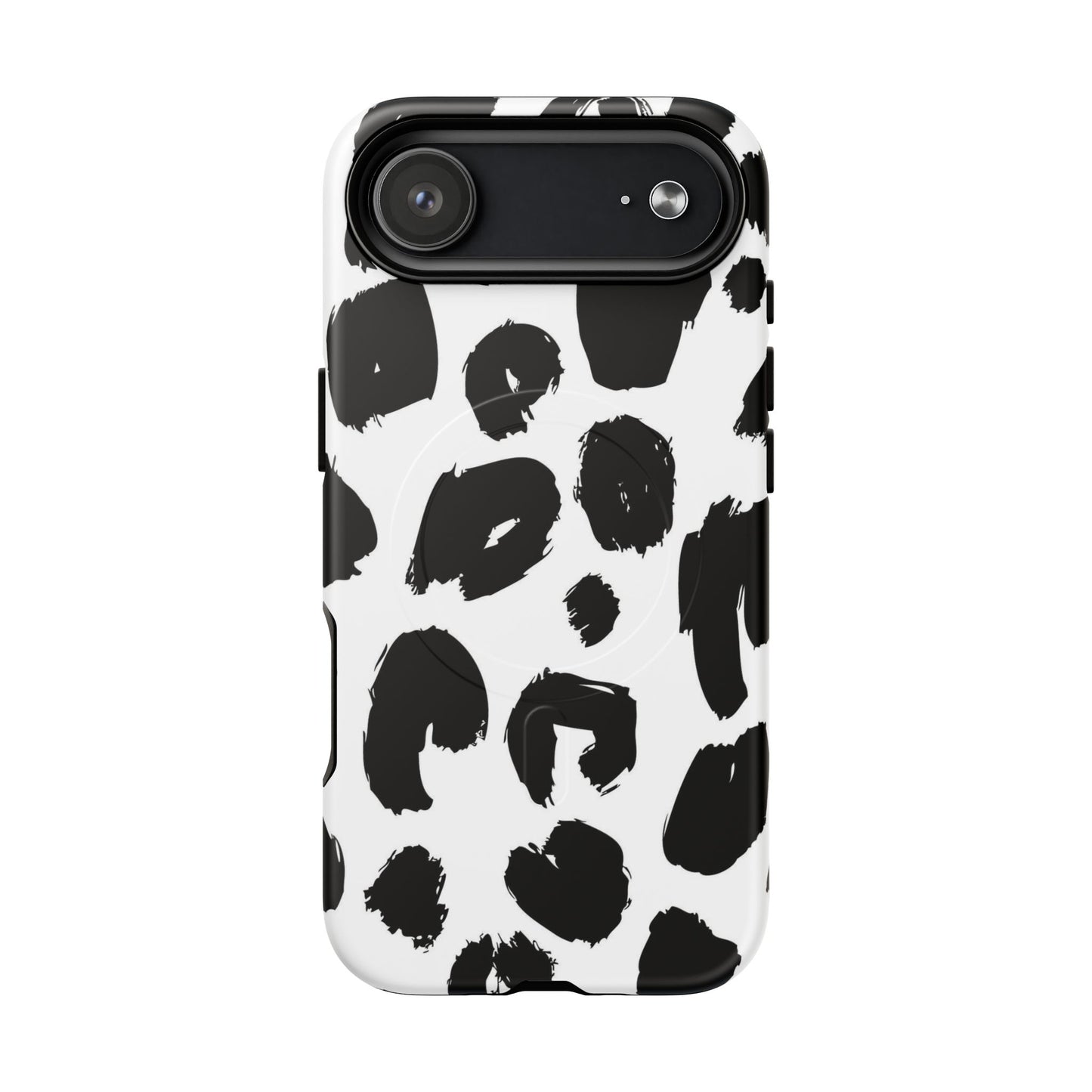Ink Leopard Magnetic Phone Case — Black & White Animal Print Fashion Protective Cover