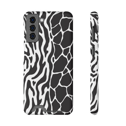 Animal Print Phone Case — Zebra & Giraffe Edition with Card Holder — Slim, Stylish, MagSafe