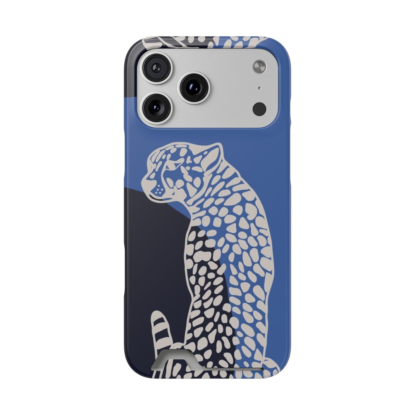 Leopard Bleu Card Phone Case — Blue Animal Print Card holder