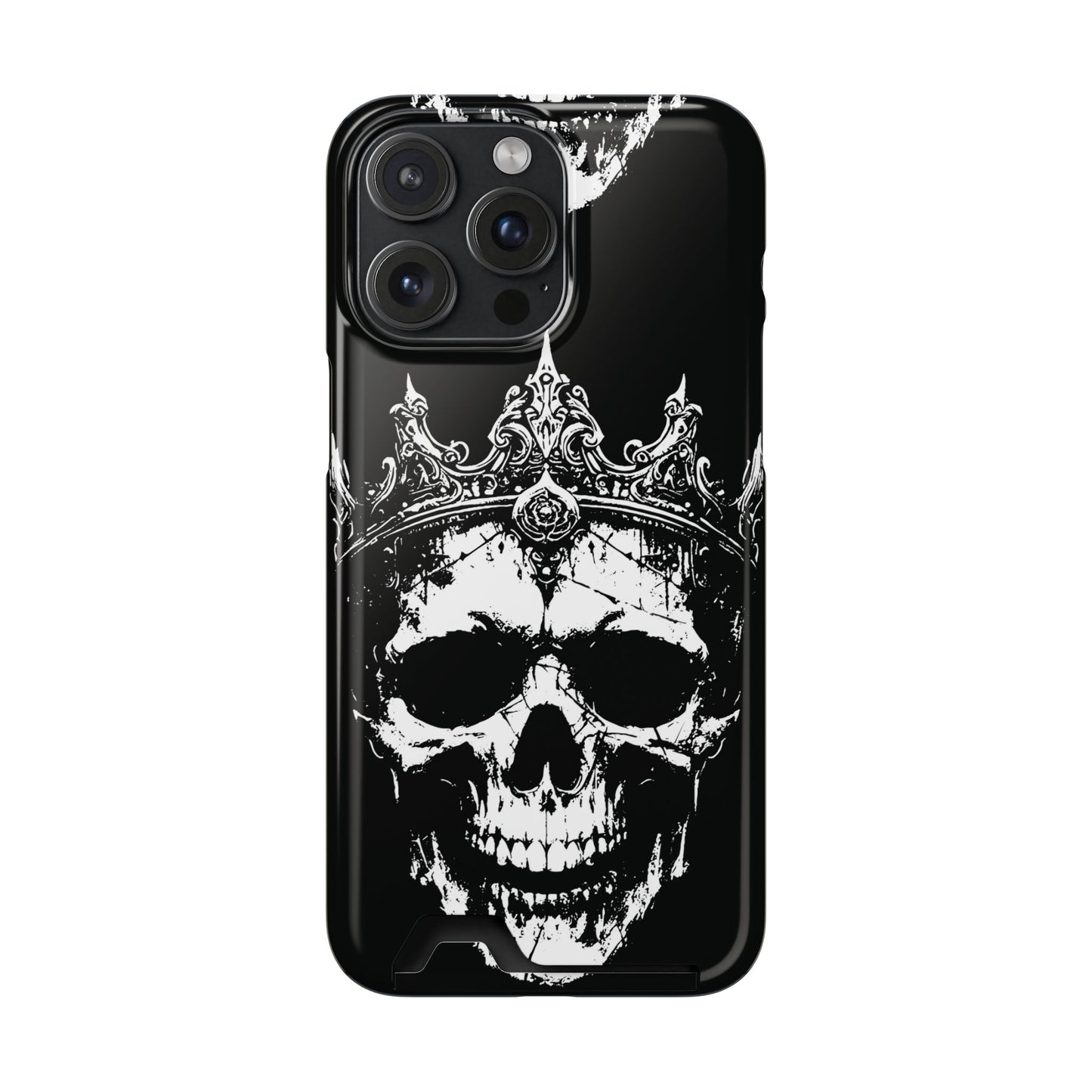 Crowned Chaos - Skull King Card-Holder Phone Case