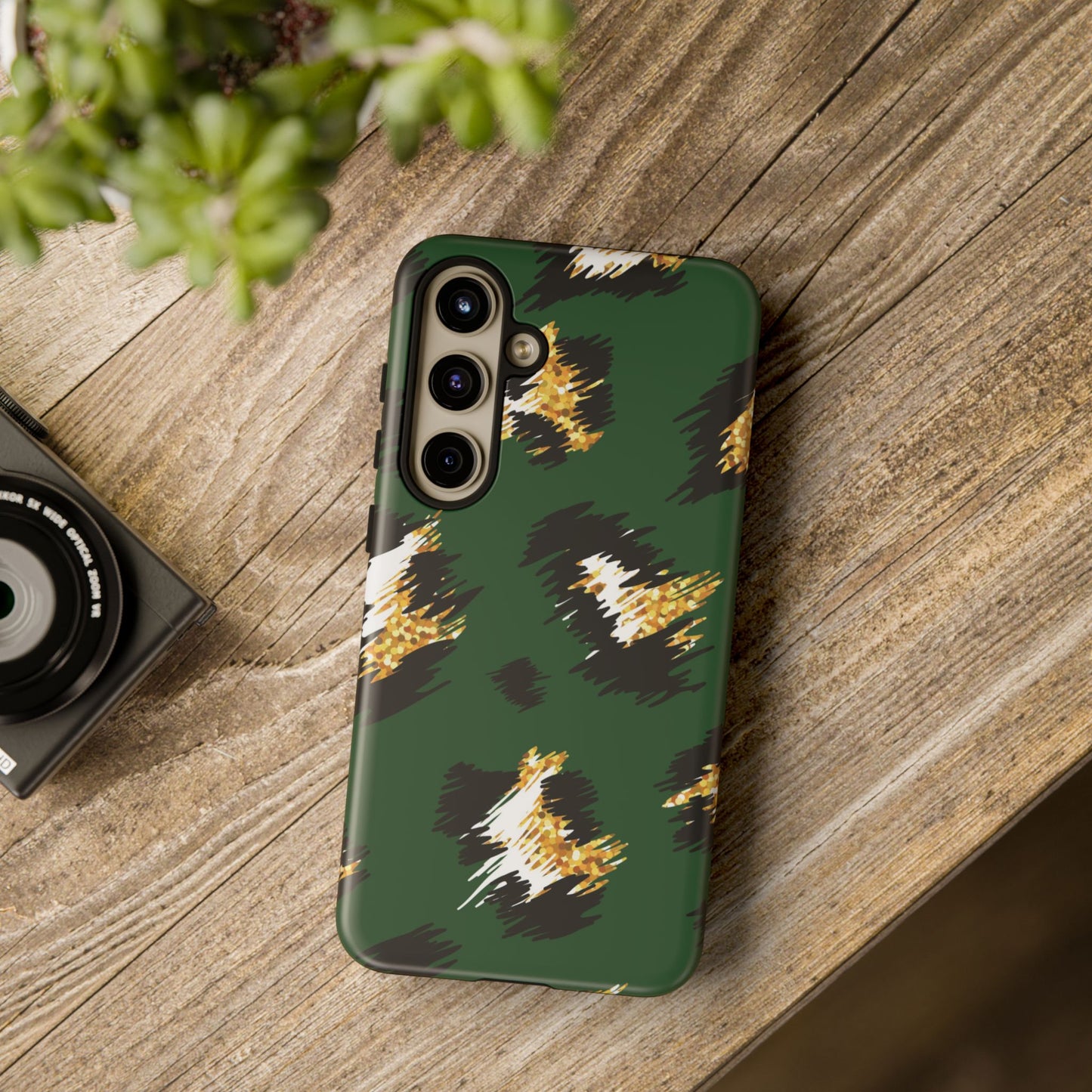 Green Leopard Print Phone Case – Tough Protective iPhone Cover