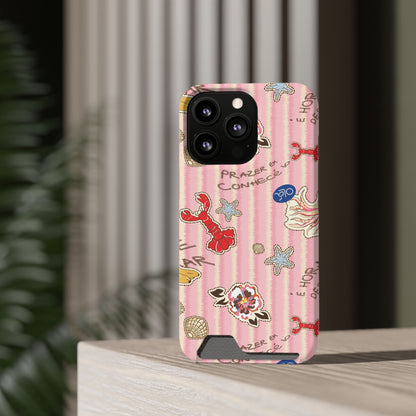 Pink Ocean Print iPhone Case – Cute Aesthetic Protective Phone Cover