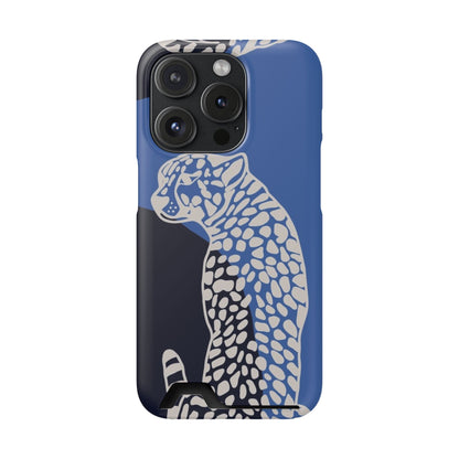 Leopard Bleu Card Phone Case — Blue Animal Print Card holder