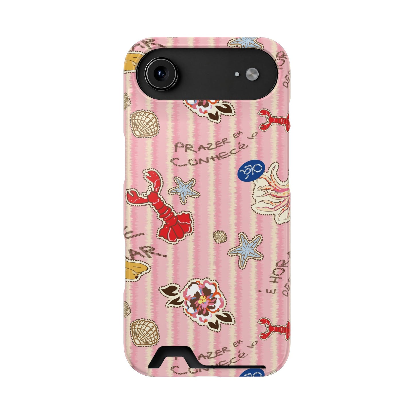 Pink Ocean Print iPhone Case – Cute Aesthetic Protective Phone Cover