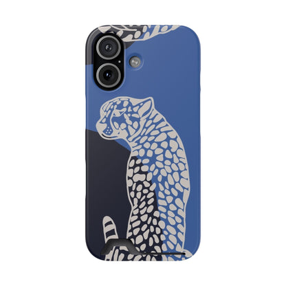 Leopard Bleu Card Phone Case — Blue Animal Print Card holder