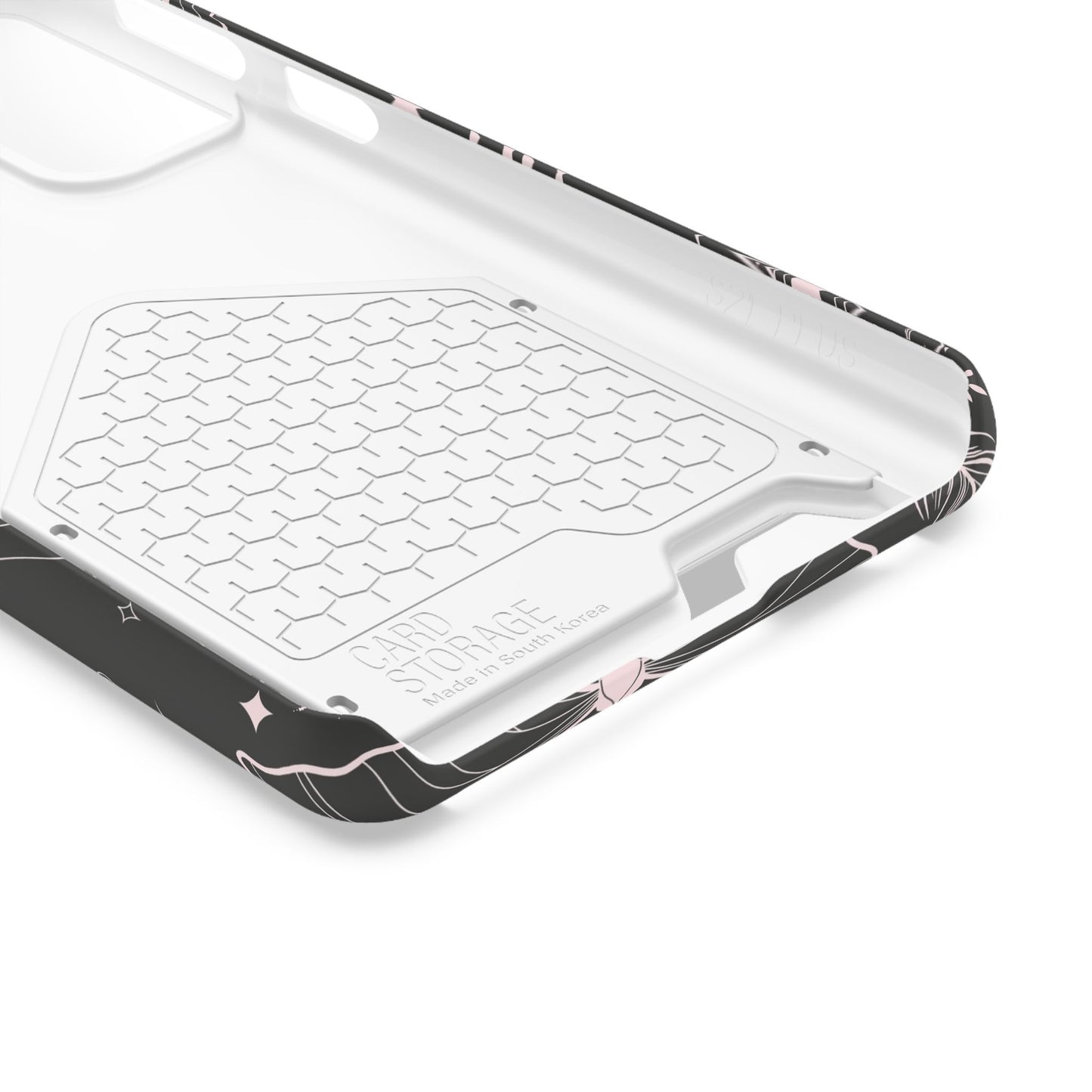 Mystic Skull Dark Aesthetic Phone Case with Card Holder — Gothic Crystal & Feather Design Luxury Cover