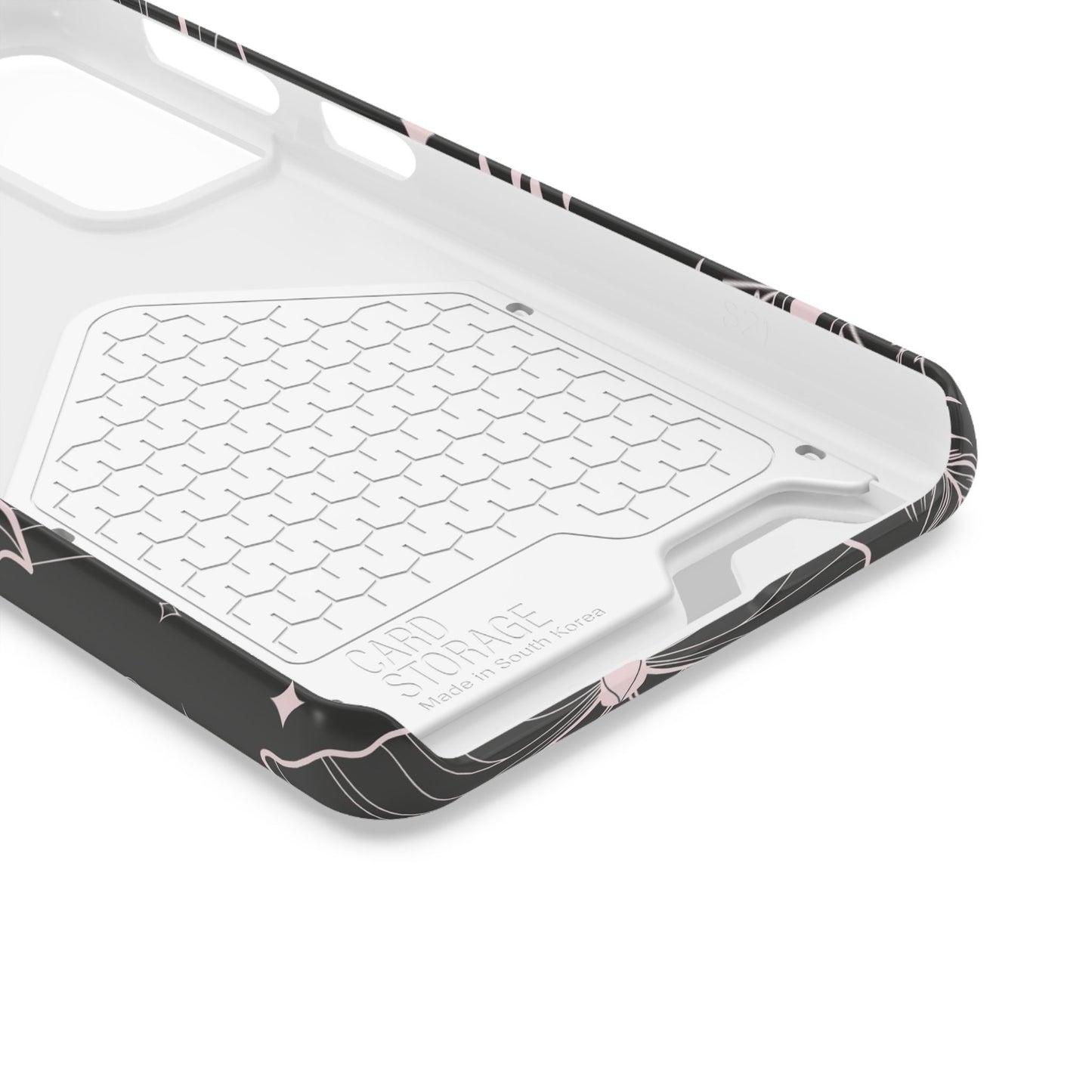 Mystic Skull Dark Aesthetic Phone Case with Card Holder — Gothic Crystal & Feather Design Luxury Cover