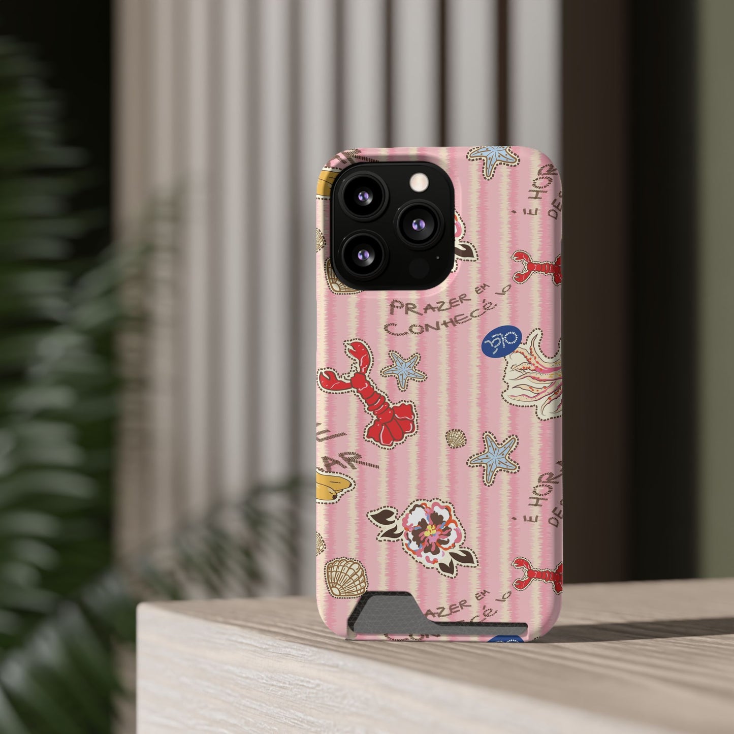 Pink Ocean Print iPhone Case – Cute Aesthetic Protective Phone Cover