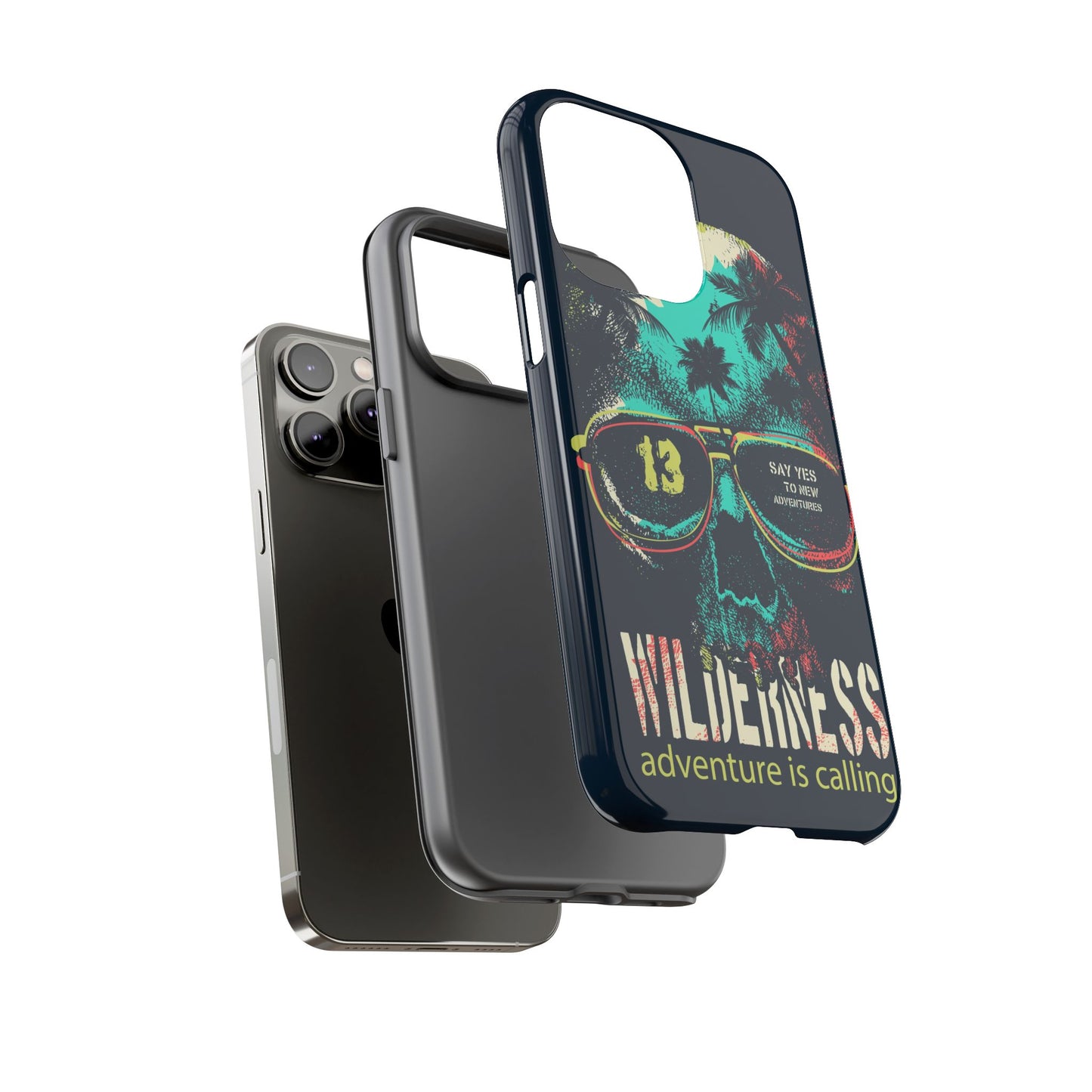 Wilderness Adventure Phone Case — 'Adventure Is Calling' Skull Sunglasses Design