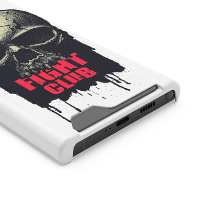 Fight Club Skull Phone Case with Card Holder — Bold Gothic Skull Design