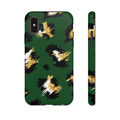 Green Leopard Print Phone Case – Tough Protective iPhone Cover