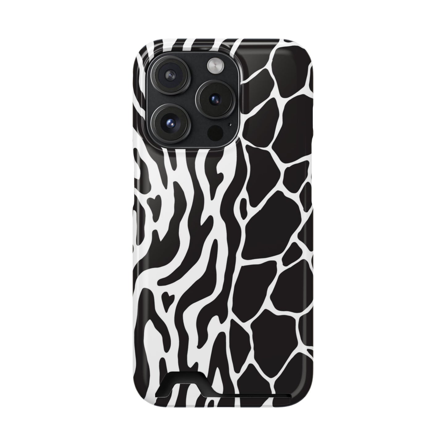 Animal Print Phone Case — Zebra & Giraffe Edition with Card Holder — Slim, Stylish, MagSafe