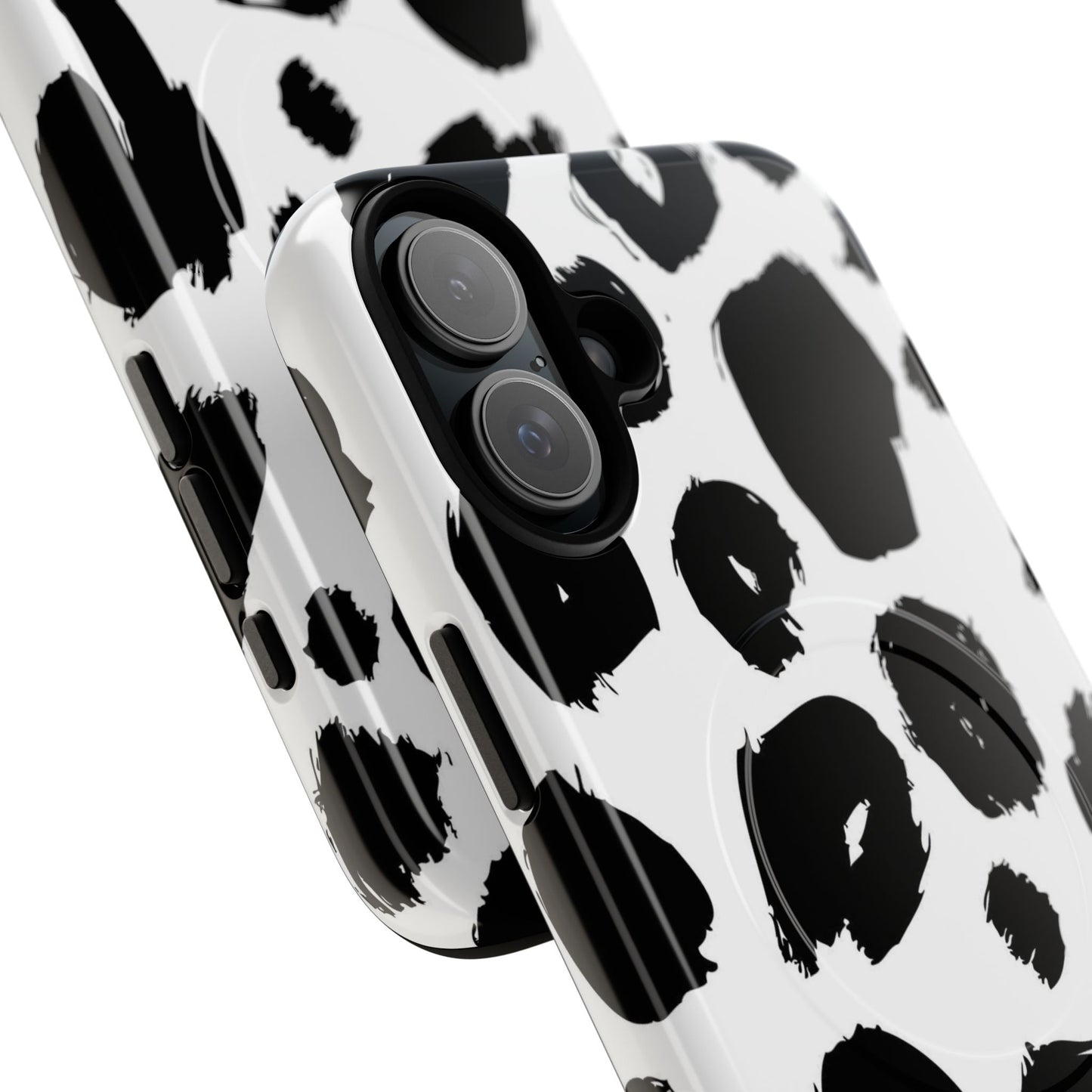 Ink Leopard Magnetic Phone Case — Black & White Animal Print Fashion Protective Cover