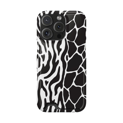 Animal Print Phone Case — Zebra & Giraffe Edition with Card Holder — Slim, Stylish, MagSafe
