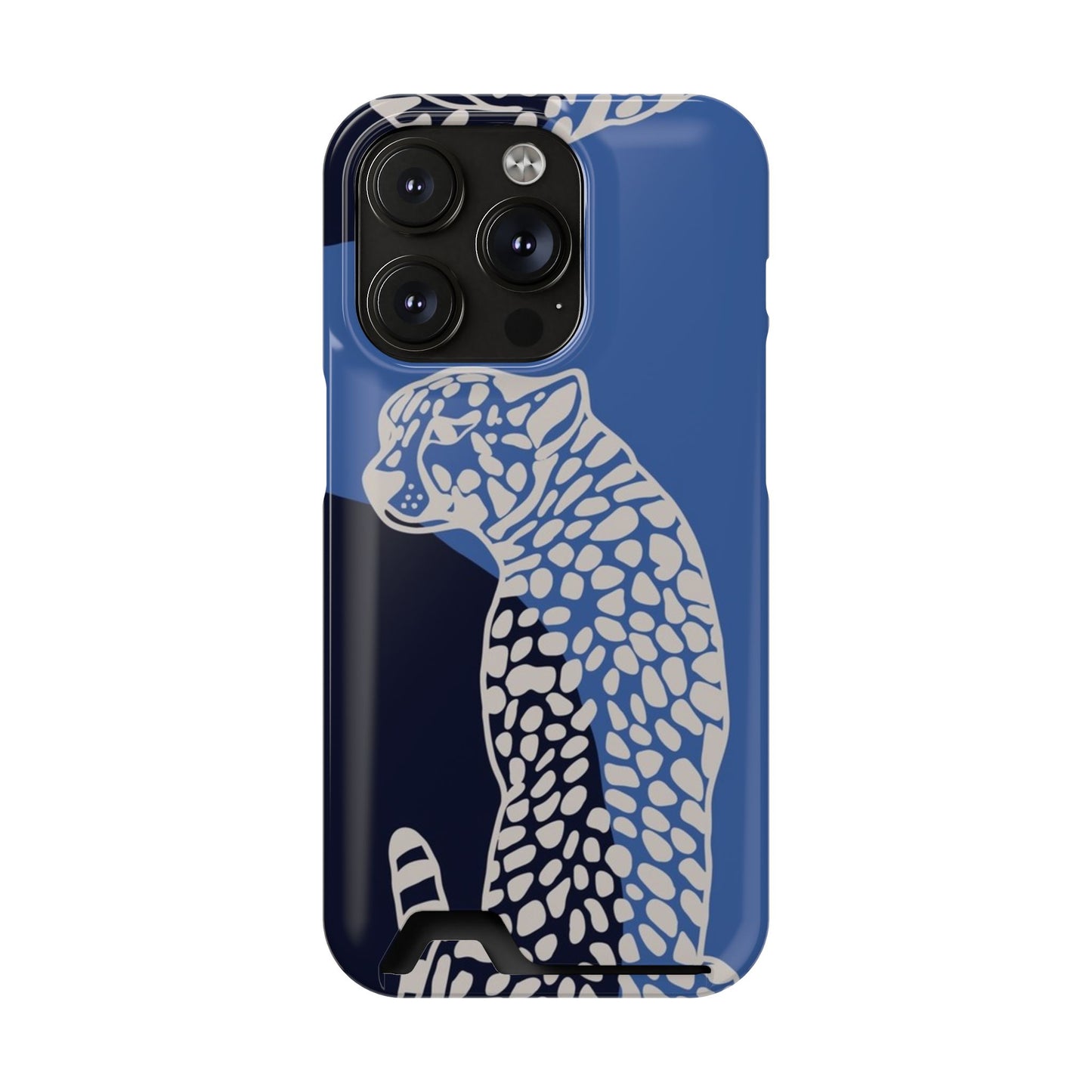 Leopard Bleu Card Phone Case — Blue Animal Print Card holder