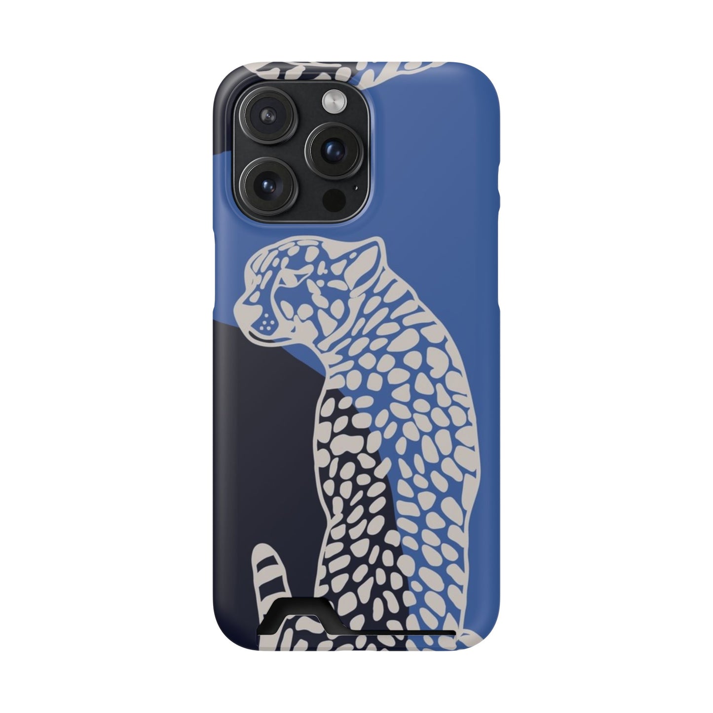 Leopard Bleu Card Phone Case — Blue Animal Print Card holder