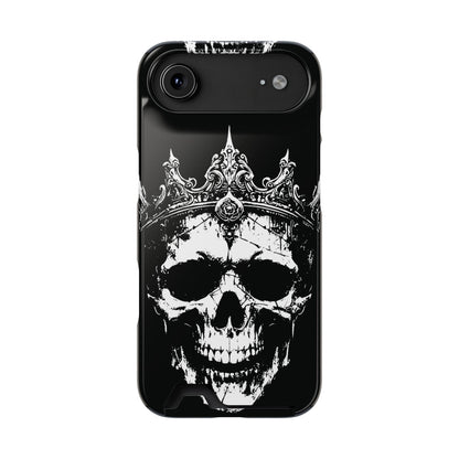 Crowned Chaos - Skull King Card-Holder Phone Case