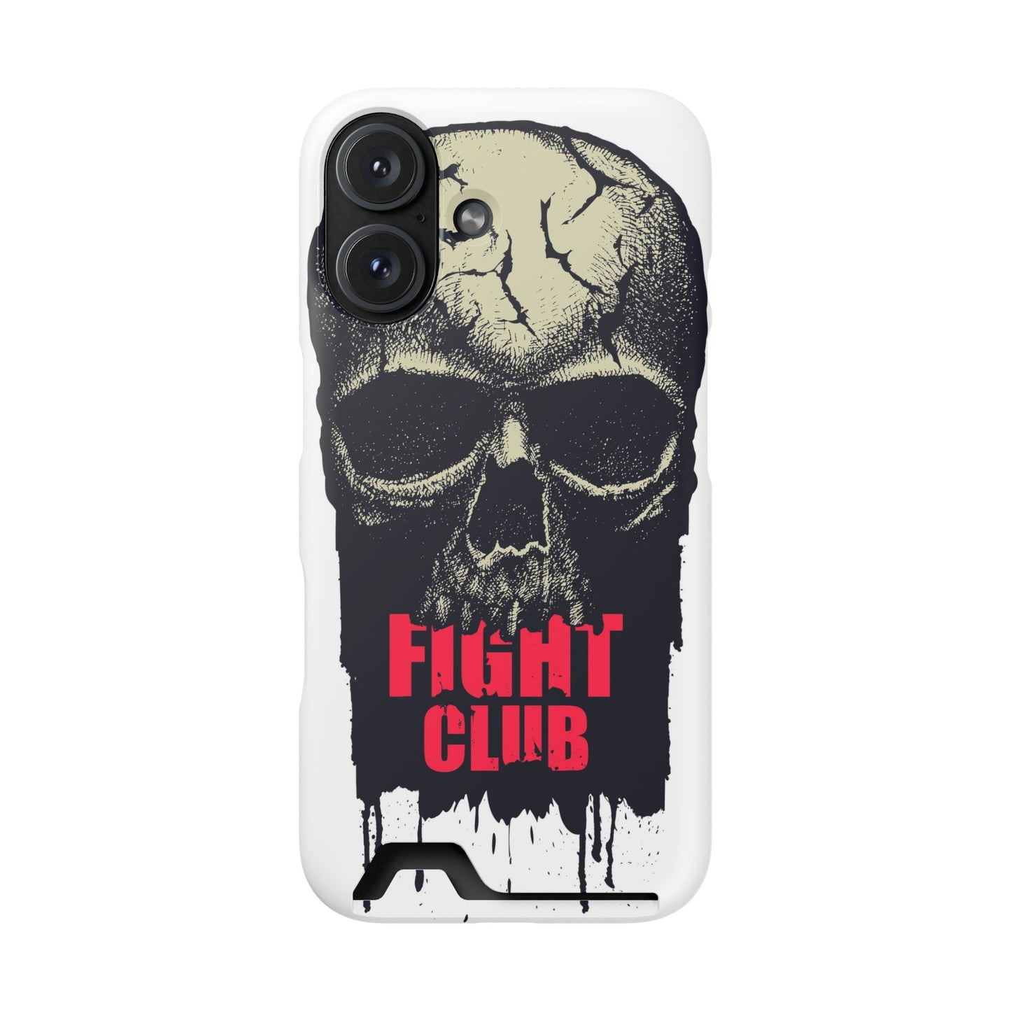 Fight Club Skull Phone Case with Card Holder — Bold Gothic Skull Design