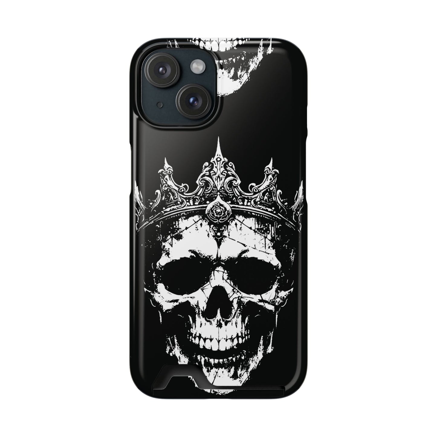 Crowned Chaos - Skull King Card-Holder Phone Case