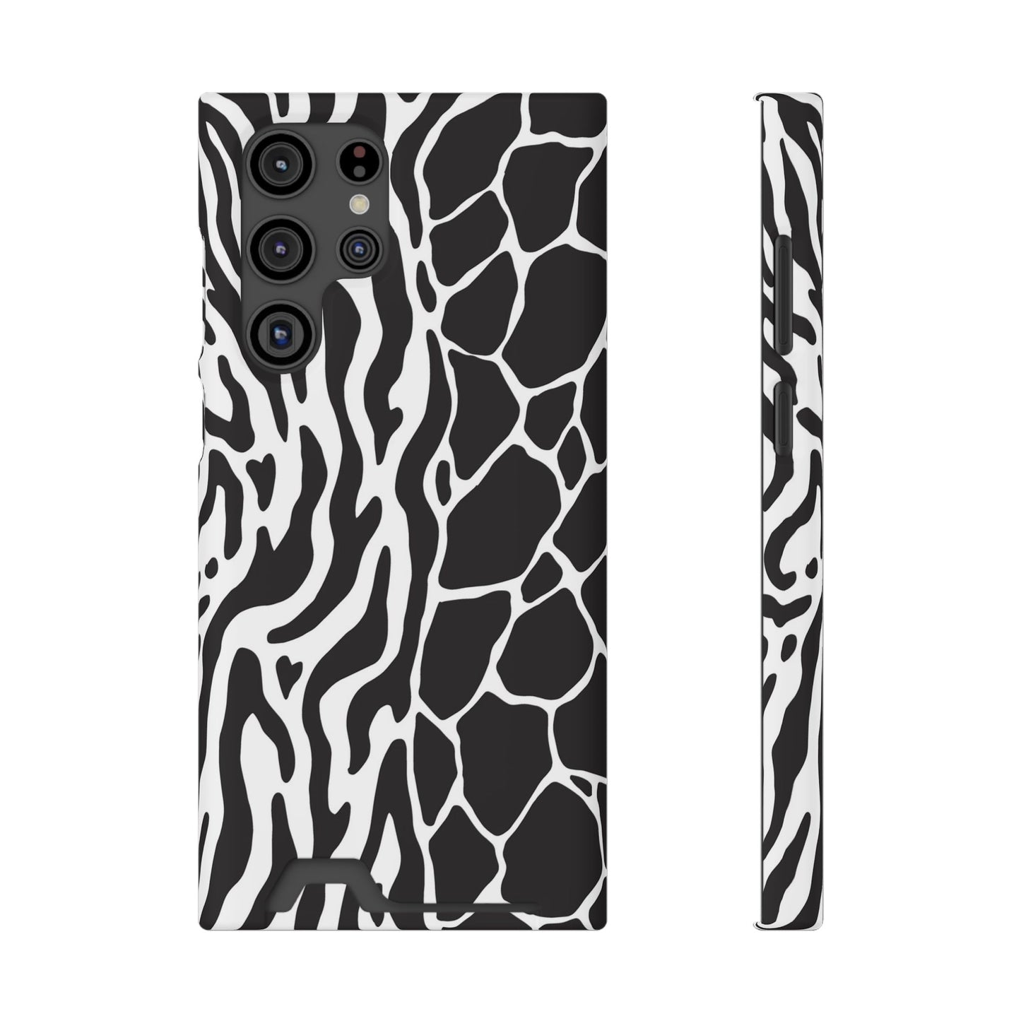 Animal Print Phone Case — Zebra & Giraffe Edition with Card Holder — Slim, Stylish, MagSafe