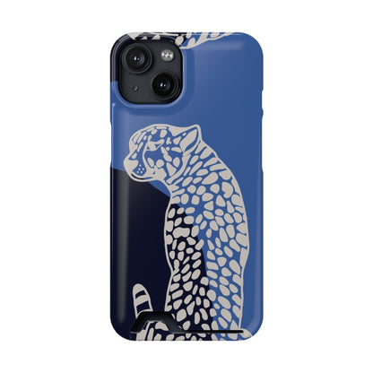 Leopard Bleu Card Phone Case — Blue Animal Print Card holder