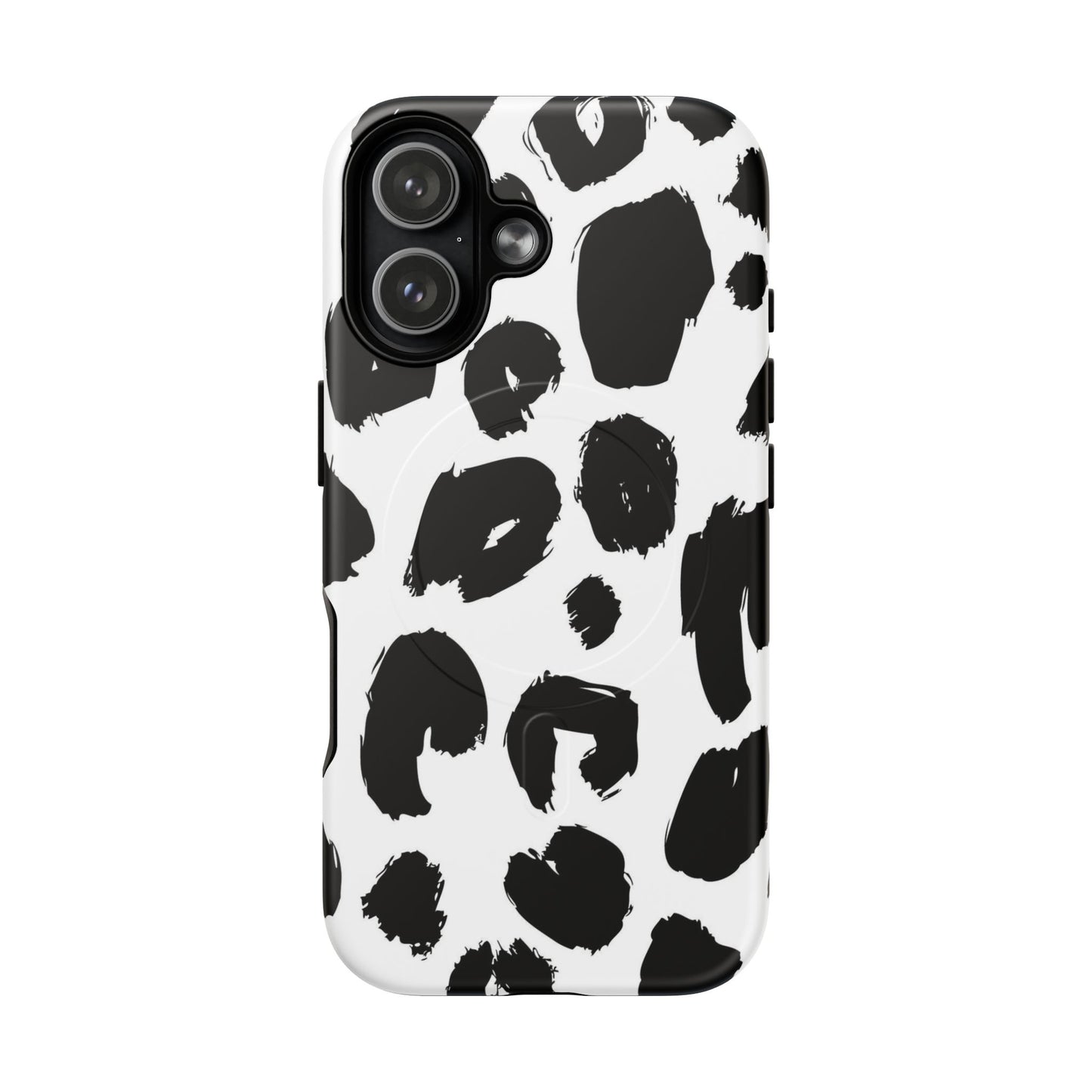Ink Leopard Magnetic Phone Case — Black & White Animal Print Fashion Protective Cover
