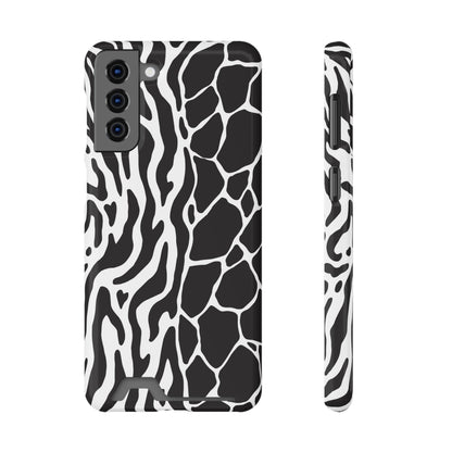 Animal Print Phone Case — Zebra & Giraffe Edition with Card Holder — Slim, Stylish, MagSafe