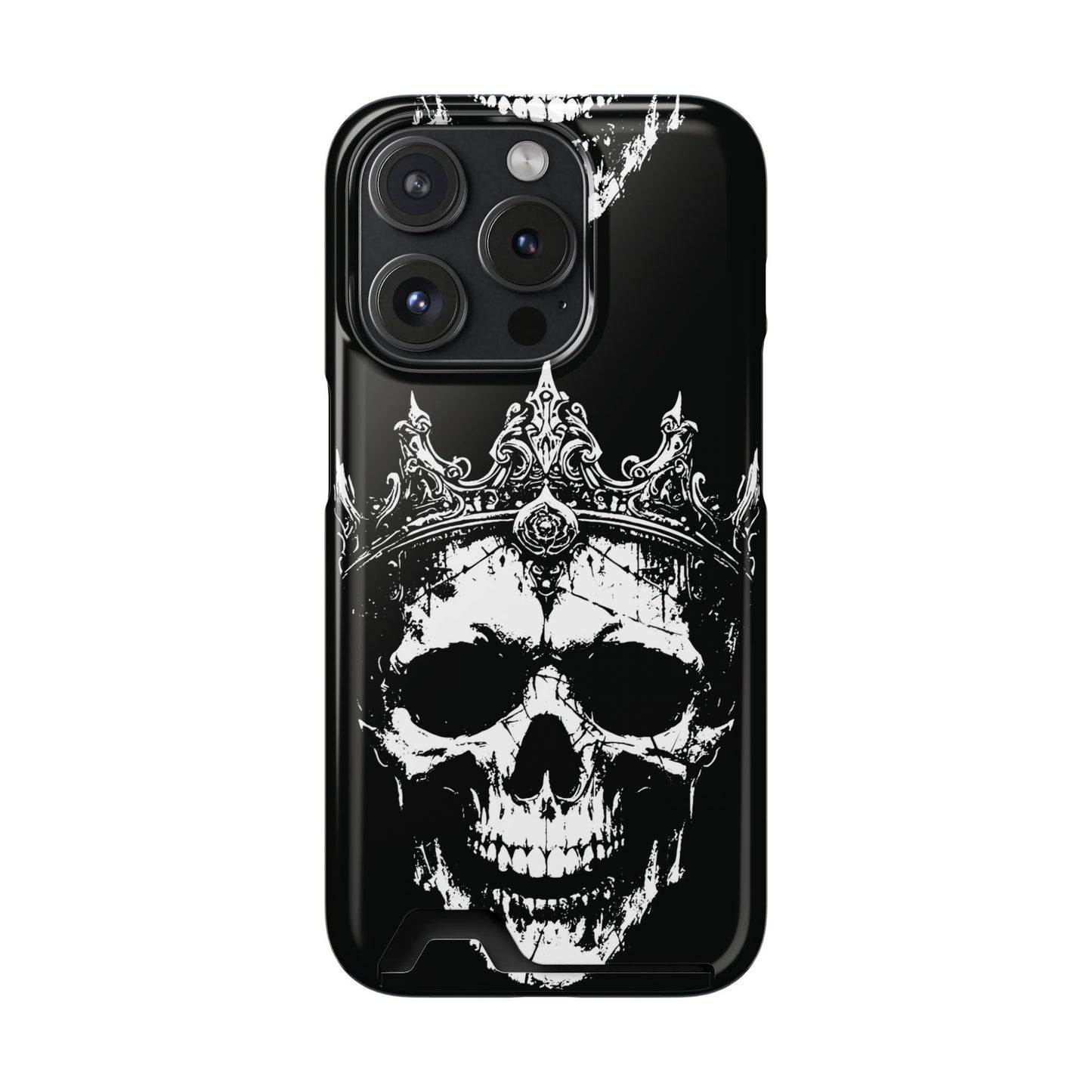 Crowned Chaos - Skull King Card-Holder Phone Case